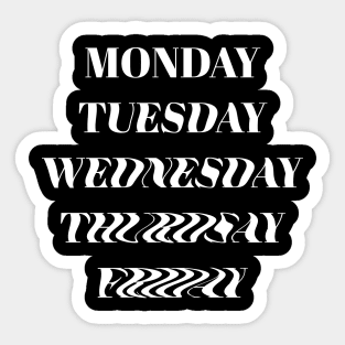 Wavy Days of the Week Sticker